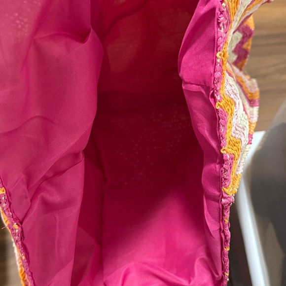 NWT Shiraleah Cosima Straw/Paper Large Tote Bag with Chevron Pattern. - Picture 5 of 7